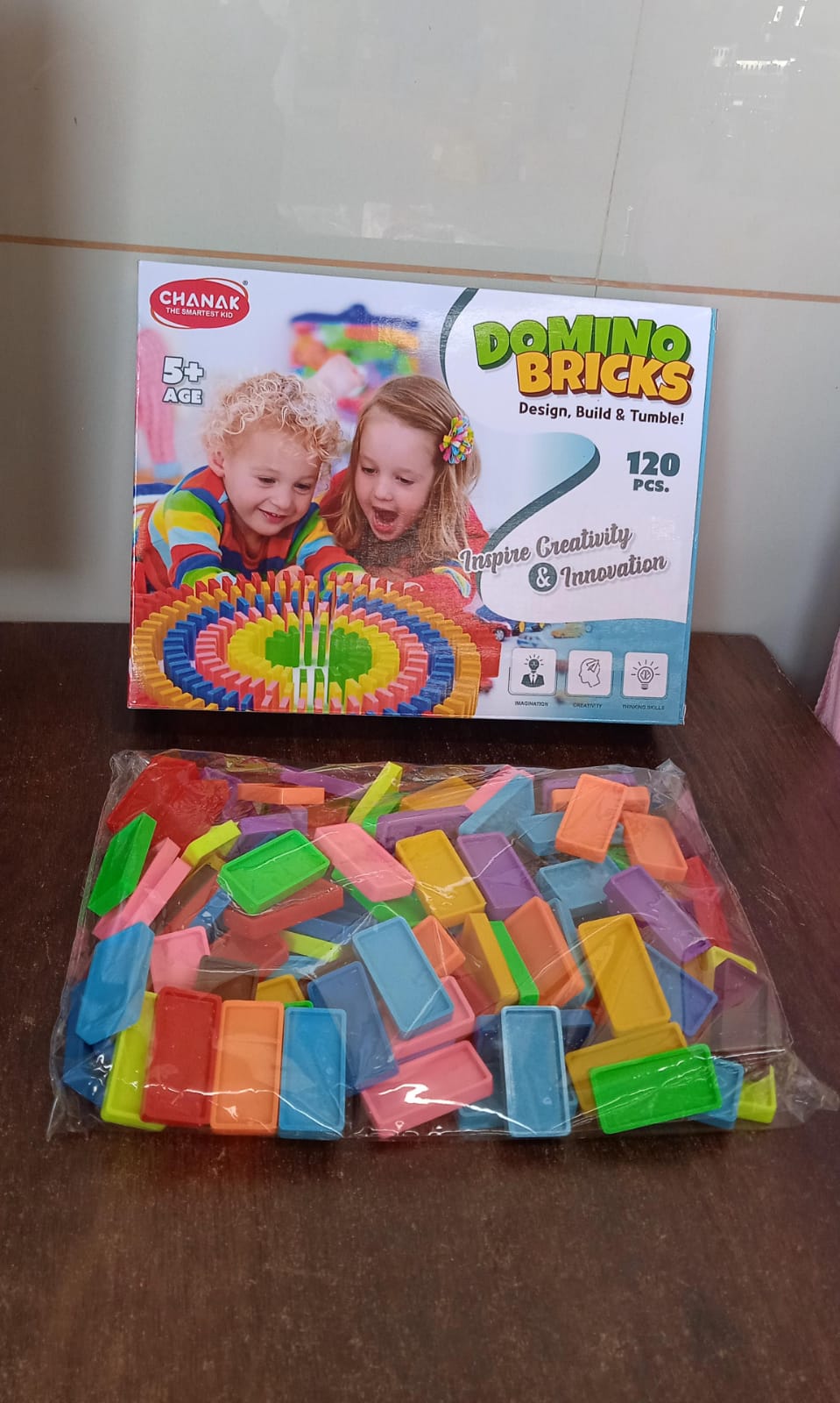 Kids 120 Domino Blocks Dominoes (120 Pcs Set) Kids 120 Domino Blocks Dominoes (120 Pcs Set)